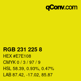 颜色代码: RGB 231 225 8 | qconv.com