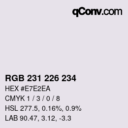 颜色代码: RGB 231 226 234 | qconv.com