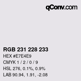 Color code: RGB 231 228 233 | qconv.com