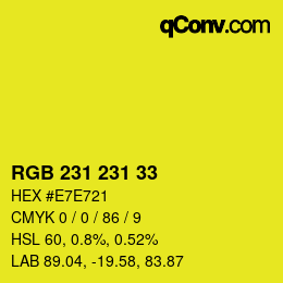 Color code: RGB 231 231 33 | qconv.com
