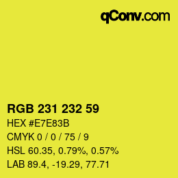 颜色代码: RGB 231 232 59 | qconv.com