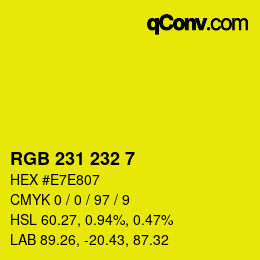 Color code: RGB 231 232 7 | qconv.com