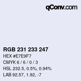 カラーコード: RGB 231 233 247 | qconv.com