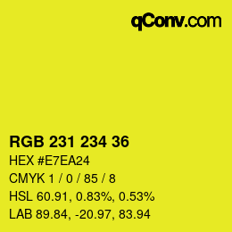 Color code: RGB 231 234 36 | qconv.com