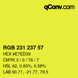 Color code: RGB 231 237 57 | qconv.com