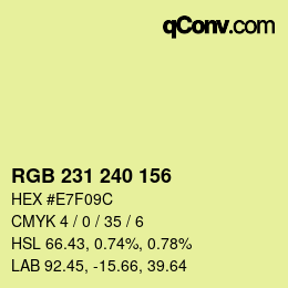 カラーコード: RGB 231 240 156 | qconv.com