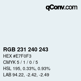 Color code: RGB 231 240 243 | qconv.com
