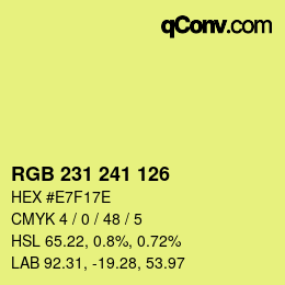 颜色代码: RGB 231 241 126 | qconv.com
