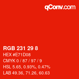 Color code: RGB 231 29 8 | qconv.com