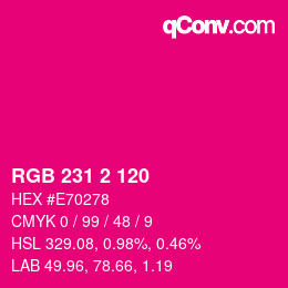 カラーコード: RGB 231 2 120 | qconv.com