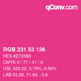Farbcode: RGB 231 53 136 | qconv.com