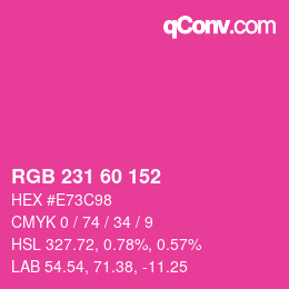 Color code: RGB 231 60 152 | qconv.com