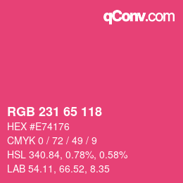 Color code: RGB 231 65 118 | qconv.com