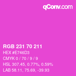 Código de color: RGB 231 70 211 | qconv.com