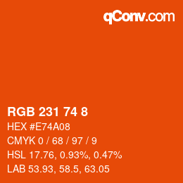 カラーコード: RGB 231 74 8 | qconv.com