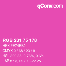 Farbcode: RGB 231 75 178 | qconv.com
