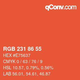 Farbcode: RGB 231 86 55 | qconv.com