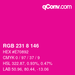 Color code: RGB 231 8 146 | qconv.com