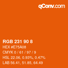 Farbcode: RGB 231 90 8 | qconv.com