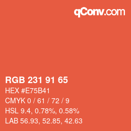 Farbcode: RGB 231 91 65 | qconv.com