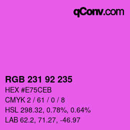 颜色代码: RGB 231 92 235 | qconv.com