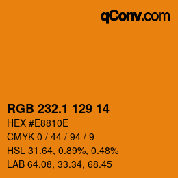 カラーコード: RGB 232.1 129 14 | qconv.com