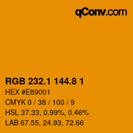カラーコード: RGB 232.1 144.8 1 | qconv.com