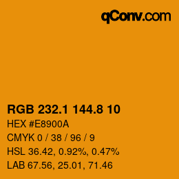 Color code: RGB 232.1 144.8 10 | qconv.com