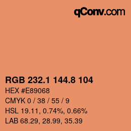 Color code: RGB 232.1 144.8 104 | qconv.com