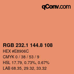 Color code: RGB 232.1 144.8 108 | qconv.com