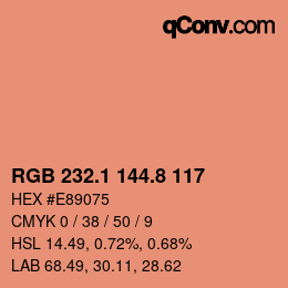 Color code: RGB 232.1 144.8 117 | qconv.com