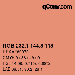 Color code: RGB 232.1 144.8 118 | qconv.com