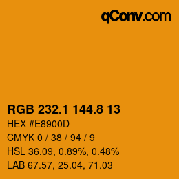Color code: RGB 232.1 144.8 13 | qconv.com