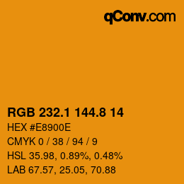 Farbcode: RGB 232.1 144.8 14 | qconv.com