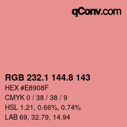Farbcode: RGB 232.1 144.8 143 | qconv.com