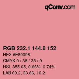 Color code: RGB 232.1 144.8 152 | qconv.com