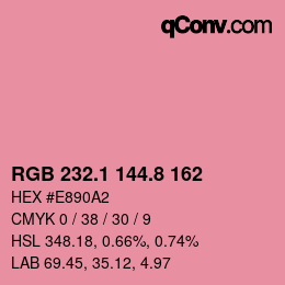 Color code: RGB 232.1 144.8 162 | qconv.com