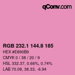 カラーコード: RGB 232.1 144.8 185 | qconv.com