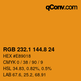 Color code: RGB 232.1 144.8 24 | qconv.com