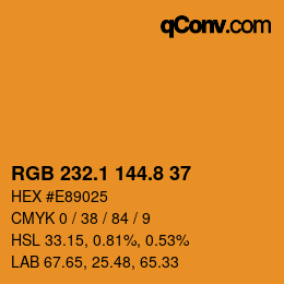 Color code: RGB 232.1 144.8 37 | qconv.com