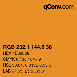 Color code: RGB 232.1 144.8 38 | qconv.com