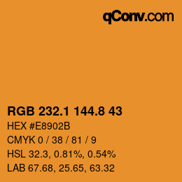 Color code: RGB 232.1 144.8 43 | qconv.com
