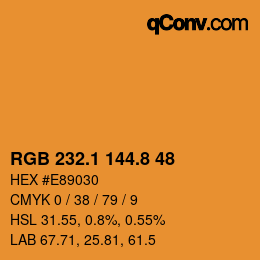 カラーコード: RGB 232.1 144.8 48 | qconv.com
