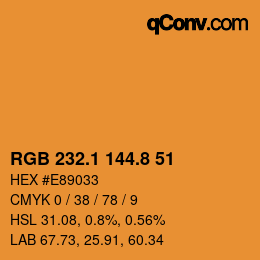 カラーコード: RGB 232.1 144.8 51 | qconv.com