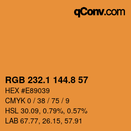 カラーコード: RGB 232.1 144.8 57 | qconv.com