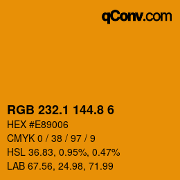 Color code: RGB 232.1 144.8 6 | qconv.com