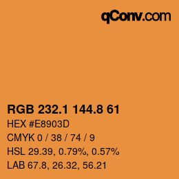 Farbcode: RGB 232.1 144.8 61 | qconv.com