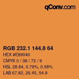 Farbcode: RGB 232.1 144.8 64 | qconv.com