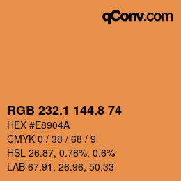 Color code: RGB 232.1 144.8 74 | qconv.com