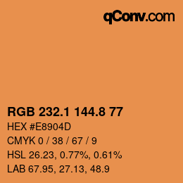 Color code: RGB 232.1 144.8 77 | qconv.com
